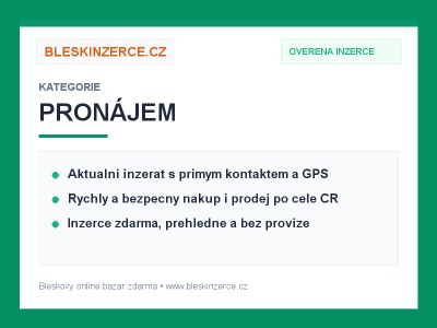 Pronájem parkovacího stání v podzemních garážích s kamerovým systémem