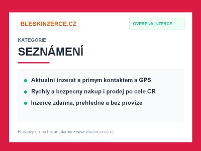 Seznámení a milé přátelství pro každého